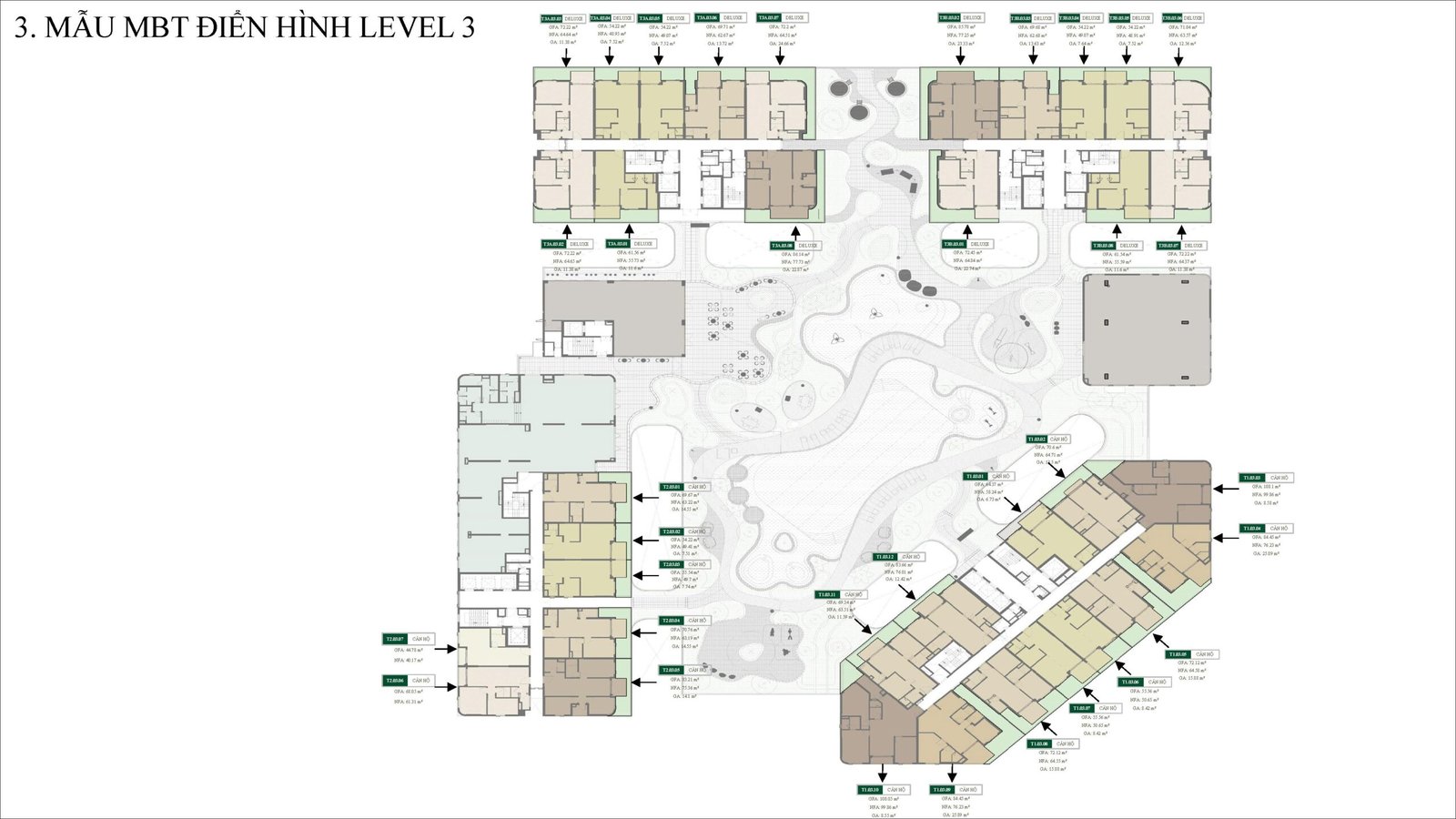 Mặt bằng tầng 3 Green Skyline